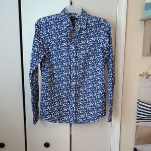 Lands' End Blue Floral Men's Shirt
